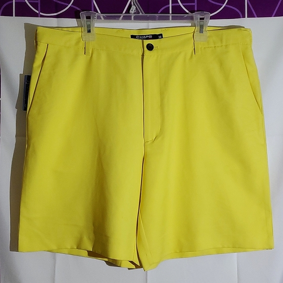 Chaps Golf 78 Canary Yellow Men's Shorts - Size 38 - Picture 1 of 17
